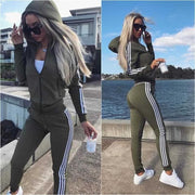 Female  Long Sleeve Sport Hoodie+Pants  Suit - fashionbests