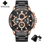 Fashion Mens Watches Top Brand Luxury Gold Full Steel Quartz Watch Men Waterproof Sport Chronograph Relogio Masculino - fashionbests