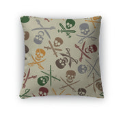 Throw Pillow, Pirate Skulls With Crossed Swords Pattern - fashionbests