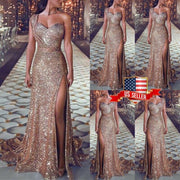 Women Sexy Sequin Glitter Long Dress Sparkly Bodycon Gown Lady Elegant Evening Prom Party Dress - fashionbests