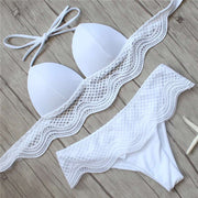 Cheeky Thong Bikini Swimming Suit Push Up Swimwear on White costumi da bagno donna Halter Bikini - fashionbests