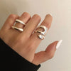 Silver Color Open Adjustable Rings for Women Fashion Creative Hollow Irregular Geometric Birthday Party Jewelry Gifts - fashionbests