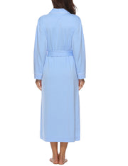 Ladies Knit Robe Pajama Contrast Trim