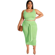 Plus Size Two Piece Sets 5xl 2 Piece Set Women Summer 2019 Black Pink Purple Sexy Women Outfits Top and Skirt Set Two Piece Sets - fashionbests