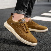 Men Shoes Fashion Genuine Leather Loafers Breathable Autumn Lace Up Comfortable Casual Shoes Outdoor Men Sneakers Shoes - fashionbests