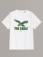 Men's Flying Eagle Graphic Print Short Sleeve Crew T-shirt