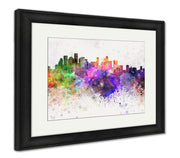 Framed Print, Houston Skyline In Watercolor - fashionbests