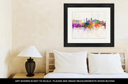 Framed Print, Mexico City V2 Skyline In Watercolor - fashionbests