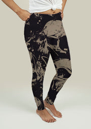 Leggings with Grunge Skulls - fashionbests