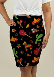 Pencil Skirt with Mexican Pattern - fashionbests