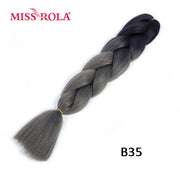 Miss Rola 100g Synthetic Jumbo Braids Hair 24 inch High Temperature Fiber Jumbo Brading Ombre Crochet Braiding Hair Extensions - fashionbests