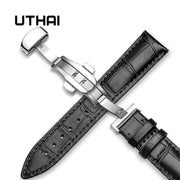 UTHAI Z09 Genuine Leather Watch Strap 20MM 22MM Stainless  Smart watch universal strap 12-24MM Watchbands - fashionbests