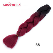 Miss Rola 100g 24 Inch Single Ombre Color Synthetic Hair Extension Crochet Twist Jumbo Braiding Kanekalon Hair - fashionbests