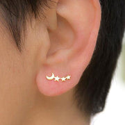 Bohemian Vintage Earrings Jewelry Leaf Geometric Round Stud Earrings for Women Simple Bar Leaf Earing Ear Climber Girls - fashionbests
