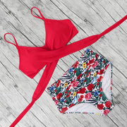 High Waist Bikini Push Up Printed Bikini 2020 Leopard Swimsuit Bathing Suit Women Cross Bandage Swimwear Multiple Color - fashionbests