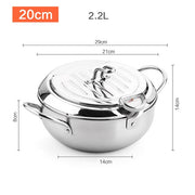 LMETJMA Japanese Deep Frying Pot with a Thermometer and a Lid 304 Stainless Steel Kitchen Tempura Fryer Pan 20 24 cm KC0405 - fashionbests