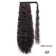 Vigorous Corn Wavy Long Ponytail Synthetic Hairpiece Wrap on Clip Hair Extensions Ombre Brown Pony Tail Blonde Fack Hair - fashionbests