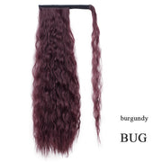 Vigorous Corn Wavy Long Ponytail Synthetic Hairpiece Wrap on Clip Hair Extensions Ombre Brown Pony Tail Blonde Fack Hair - fashionbests