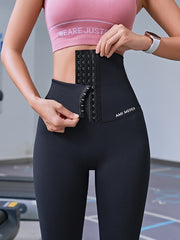 Fitness women corset hip lift postpartum high waist tights yoga pants Waisted Workout leggings Women Gym Running Training Tights - fashionbests